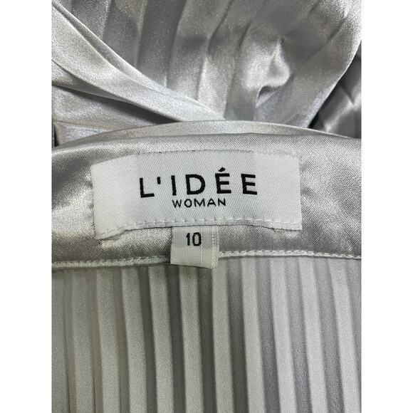 L'Idee 'Bisous' Silver Polyester Pant Size 10 / M - Picture 4 of 5